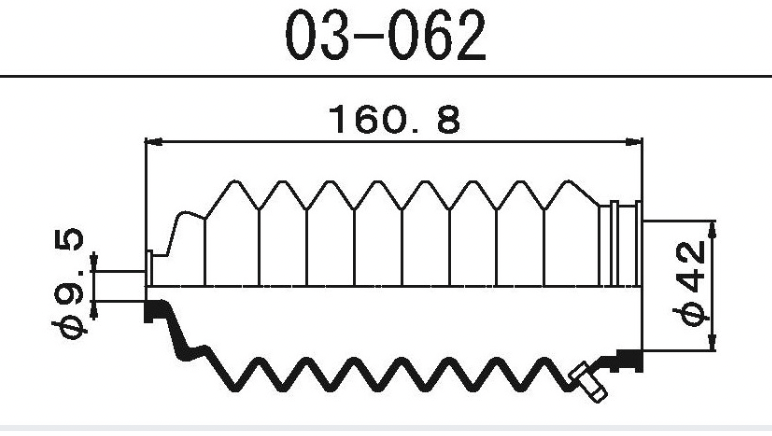 Пыльник рулевой рейки 03062 MARUICHI