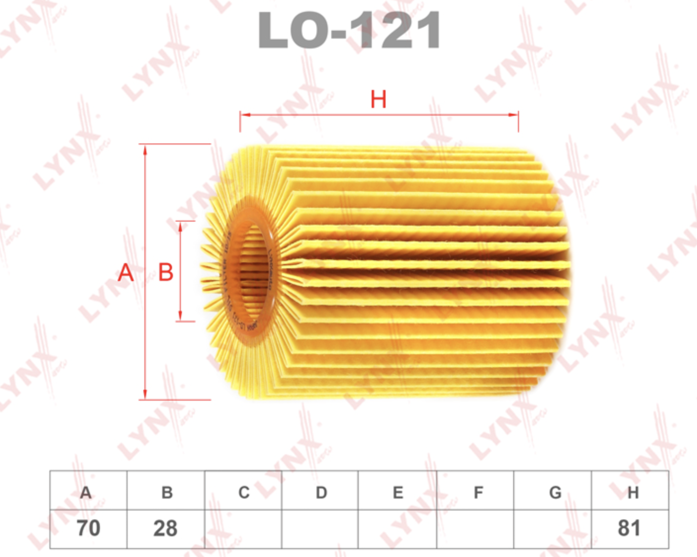Фильтр масляный картридж LO121 LYNXauto
