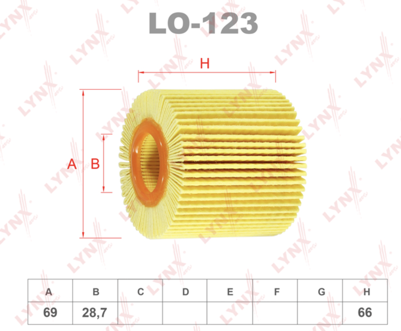 Фильтр масляный картридж LO123 LYNXauto